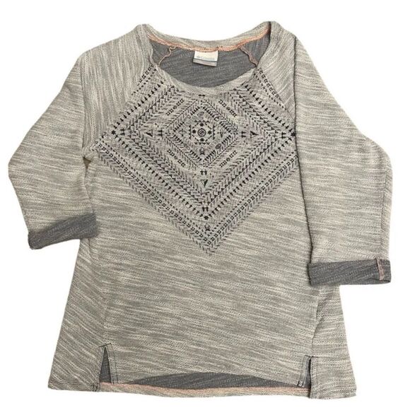 COLUMBIA SPORTSWEAR Sweatshirt Womens XS Lightweight Boho 3/4 Sleeve Gray - Picture 1 of 9